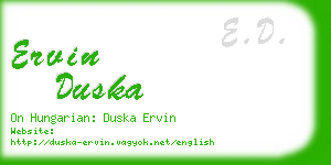 ervin duska business card